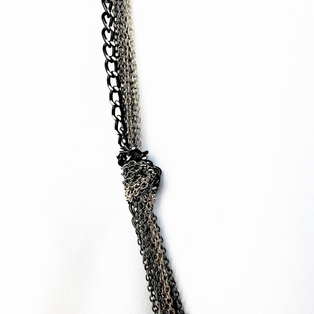 Three-Tone Knotted Rope Necklace - Picture 3 of 5
